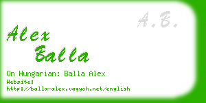 alex balla business card